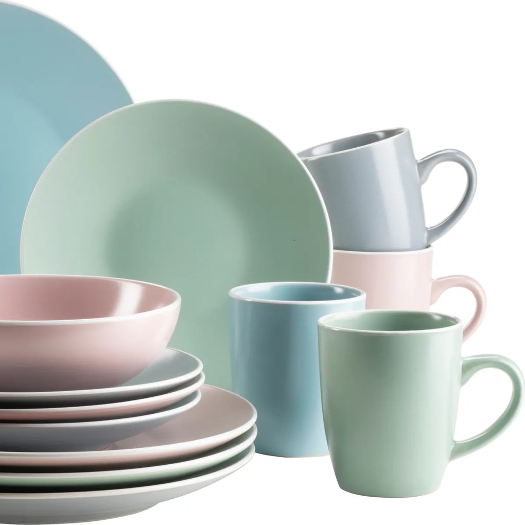 Mäser 16 darabos ELISSA II étkészlet – színekkeveréke, matt