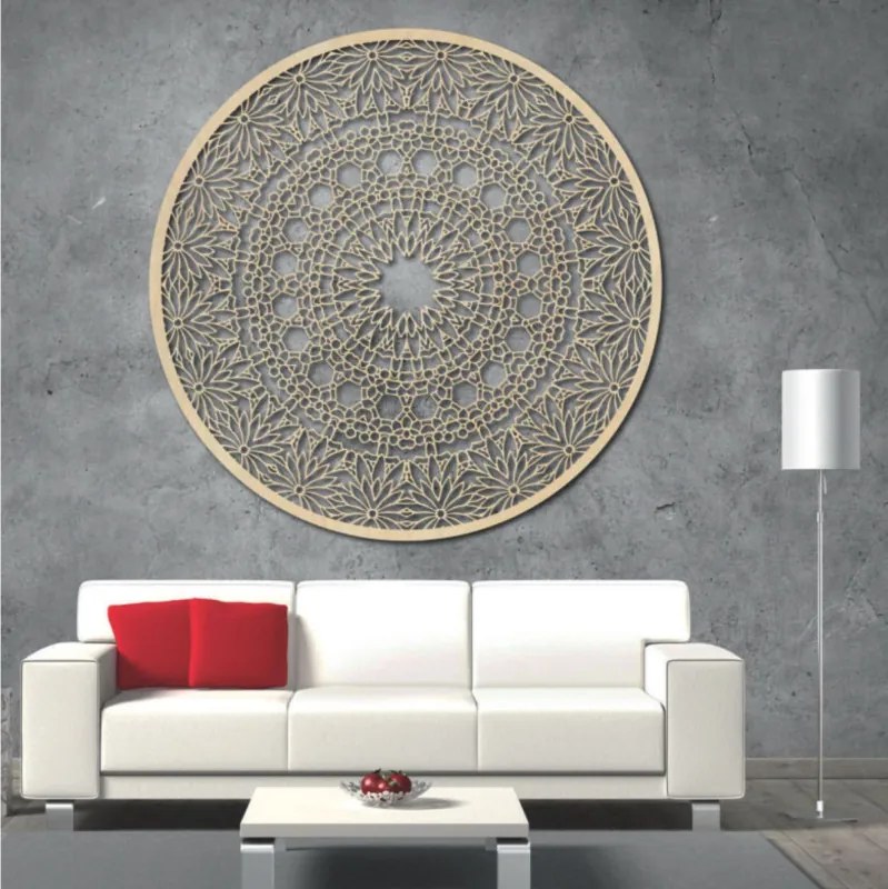 Fából készült mandala a falon | POIET