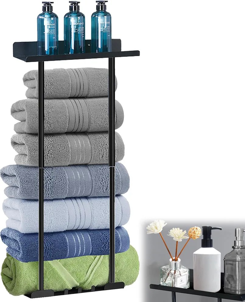 Törölközőtartó öntapadós acél szerelés fúrás nélkül