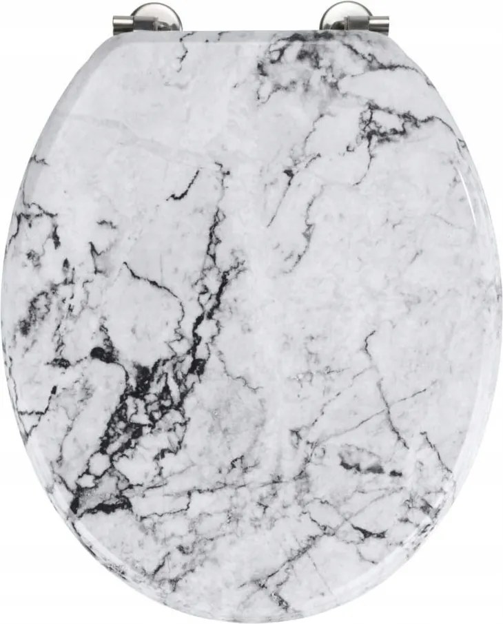 Wc-ülőke Mdf Sima Szürke 34 5X41 CM Zsanérok Rozsdamentes Acél