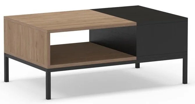 Fekete-natúr színű dohányzóasztal 56x90 cm Cailin – Marckeric
