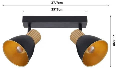 Brilagi - Spotlámpa ODENSE 2xE14/10W/230V fa/fekete