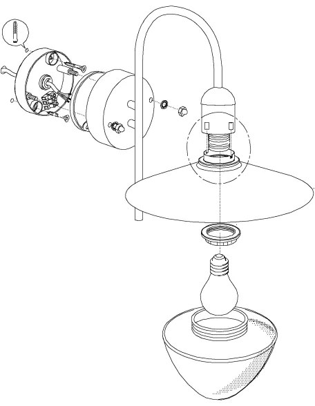 Eglo 97285 - kültéri fali lámpa SIRMIONE 1xE27/60W/230V