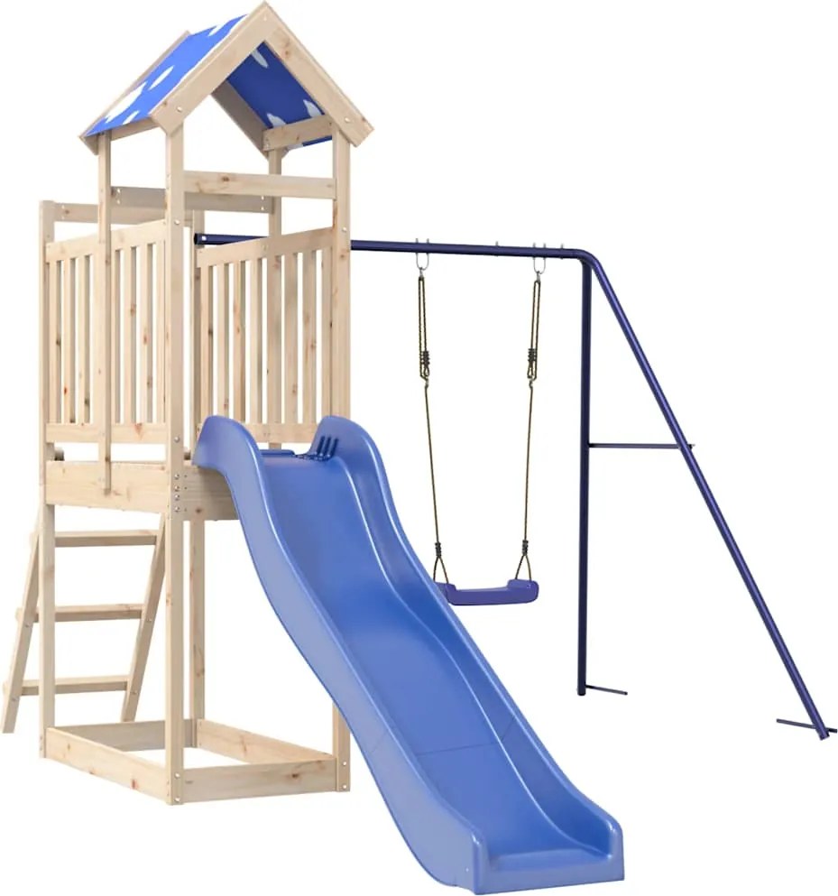 vidaXL tömör fenyőfa kültéri játszószett