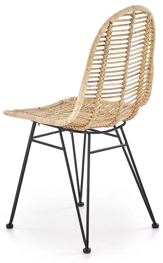 Linus étkezőszék, rattan / fekete