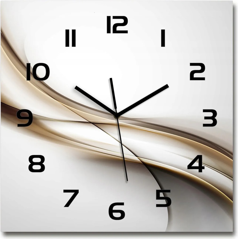 Nagyméretű edzett üveg falióra Barna hullám 60x60