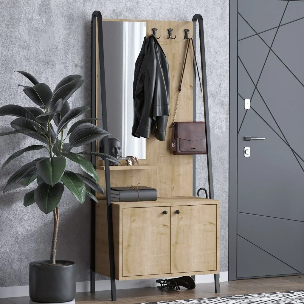 Faliakasztó cipővel Lumi Oak and Black