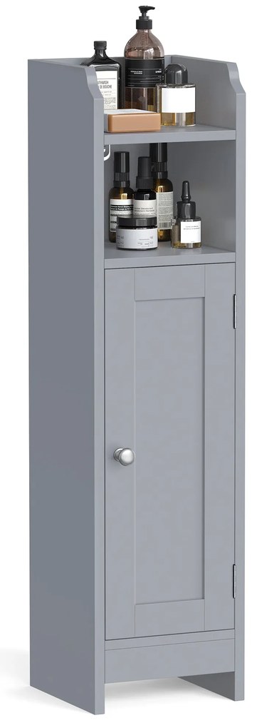 Keskeny fürdőszobai álló tárolószekrény 20x18x80cm, szürke