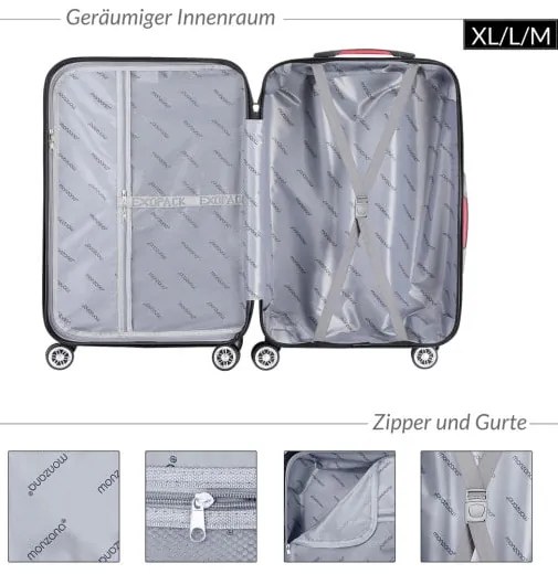 monzana® 3 részes utazóbőröndök készlete - fekete