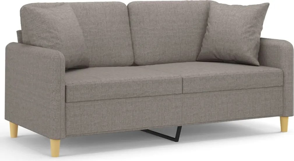 vidaXL 2 személyes tópszínű szövet kanapé díszpárnákkal 140 cm