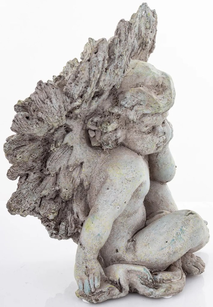 Dekoratív figura angyal Cement Szürke 23x19x19cm