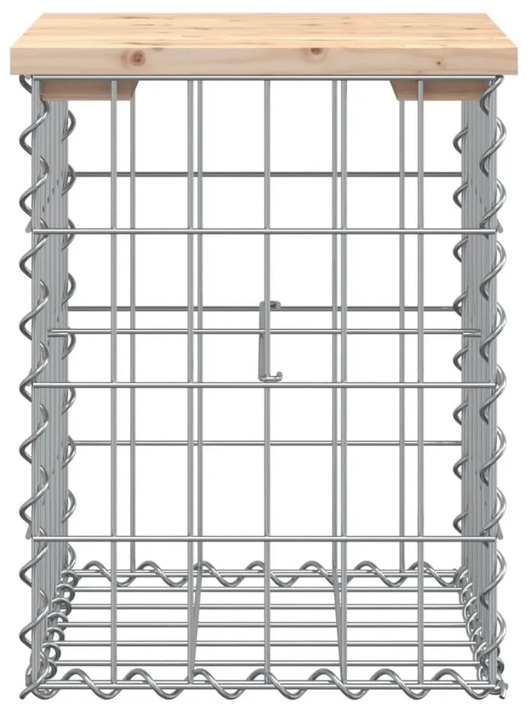 tömör fenyőfa gabion kerti pad 33x31x42 cm