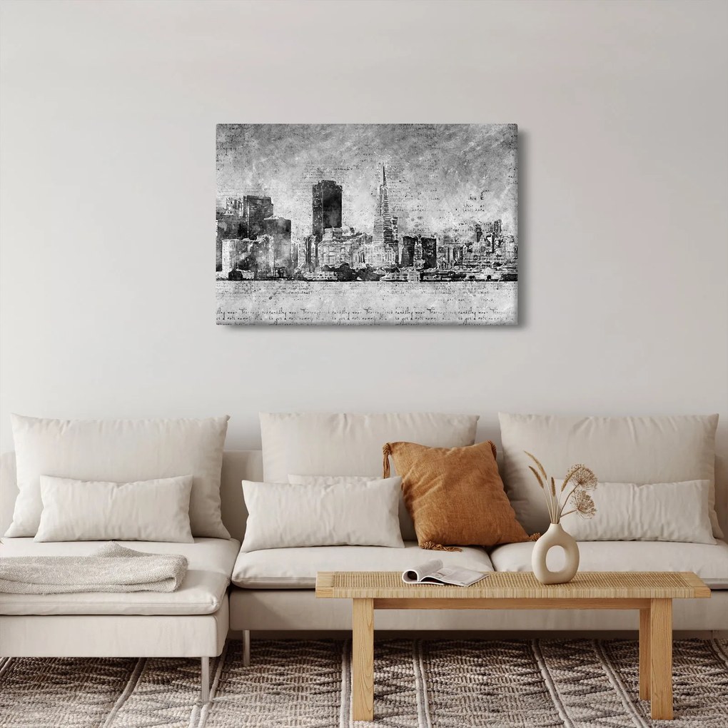 Kép - Kávé művészeti város (90x60 cm)