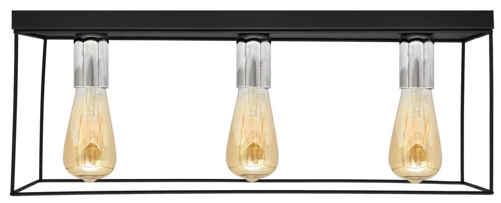 Mennyezeti lámpa FINN 3xE27/15W/230V fekete/króm