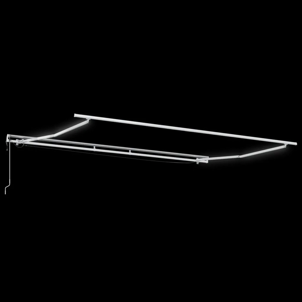 Automata Behúzható Napellenző LED-del, Piros és Fehér Csíkos 450x300 cm
