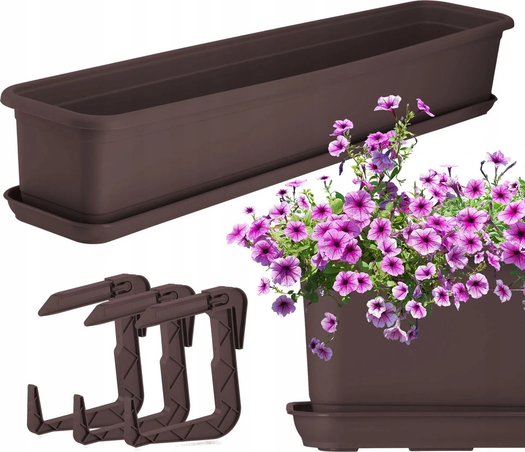 Erkélyláda Virágtartó 80 cm, Állvánnyal, Hosszúkás