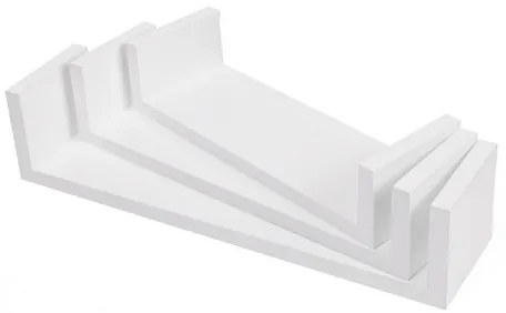 SHELFY 3 darabos fehér fali polcszett