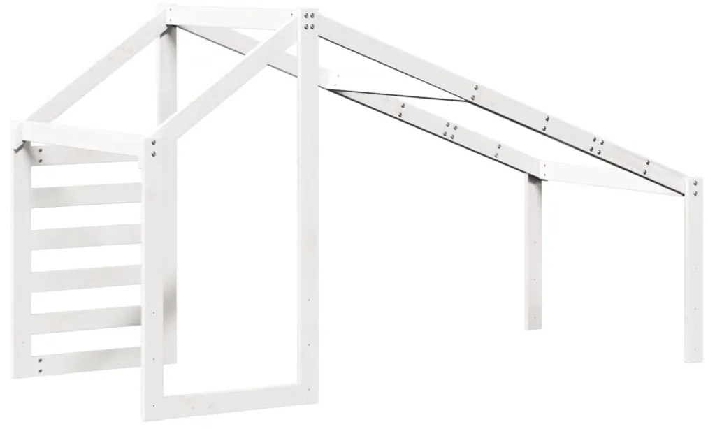 fehér tömör fenyőfa gyerekágytető 198 x 97 x 113 cm