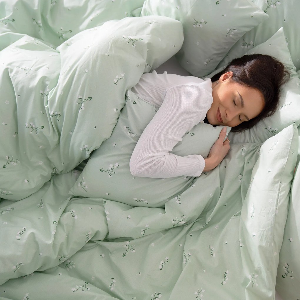 Goldea pamut ágyneműhuzat - gyöngyvirág mintás 140 x 220 és 70 x 90 cm