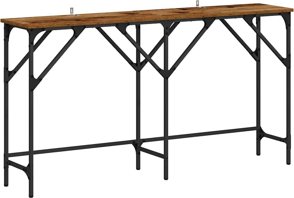 vidaXL Konzolasztal Öreg fa 140 x 29 x 75 cm Faanyag