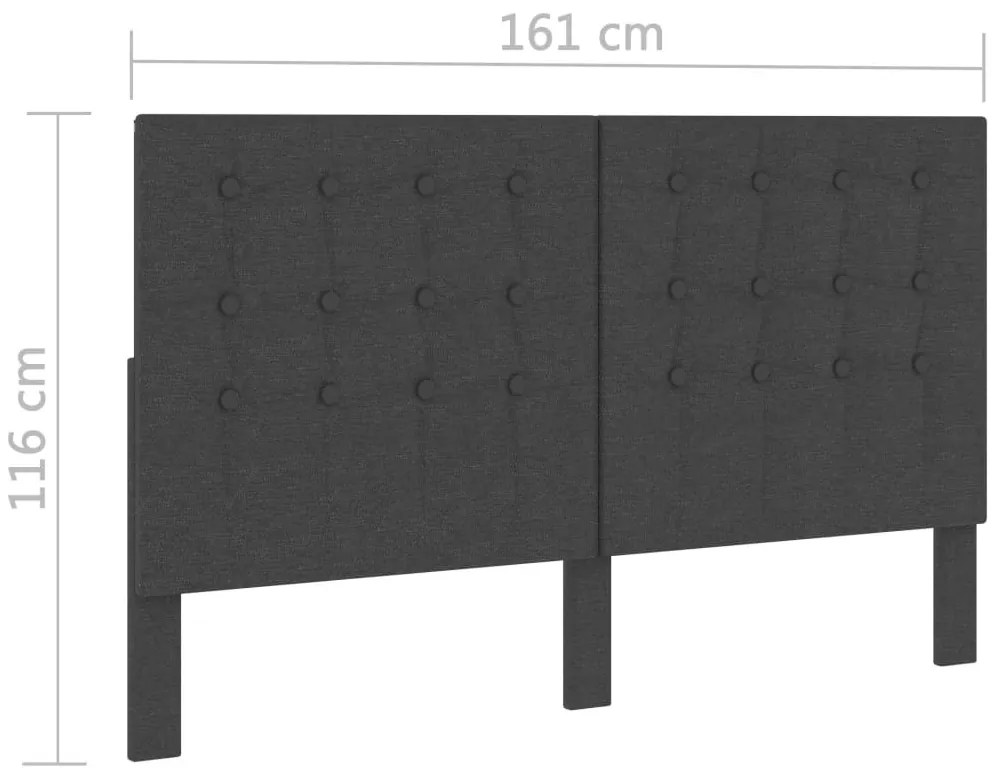 sötétszürke szövet steppelt fejvég 160 x 200 cm