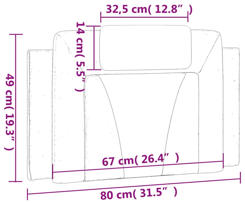 barna műbőr fejtámla párna 80 cm