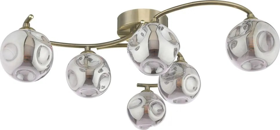Dar Lighting modern mennyezeti lámpa nakita antik sárgaréz füstös darnak6475-28