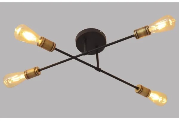 Csillár CAMBRIDGE 4xE27/20W/230V fekete/arany