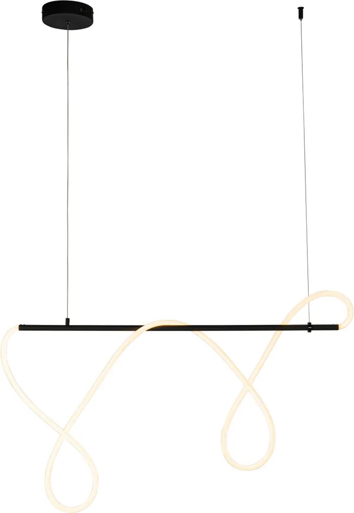 Dizájner lógólámpa fekete LED-del, 3 fokozatú fényerőszabályzóval - Danisha