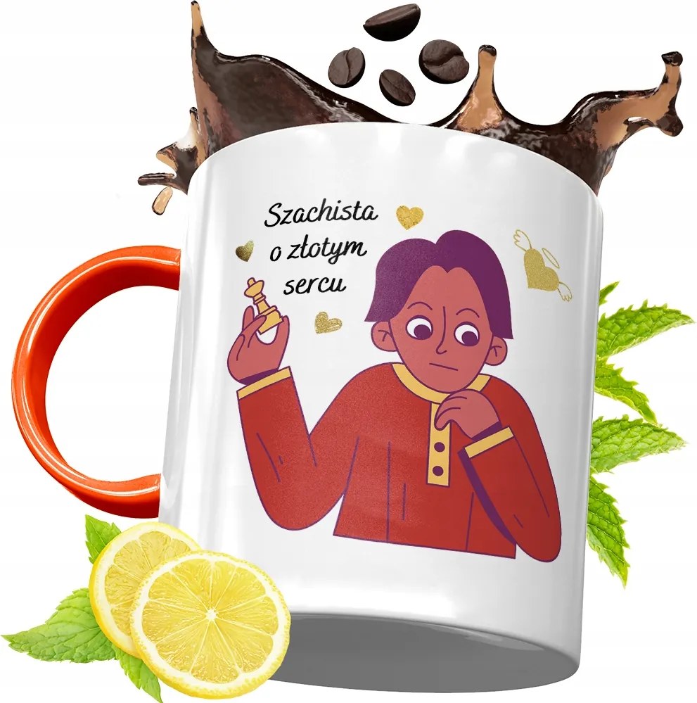 Narancssárga Bögre Sakkozóknak Ajándék fényképes nyomattal