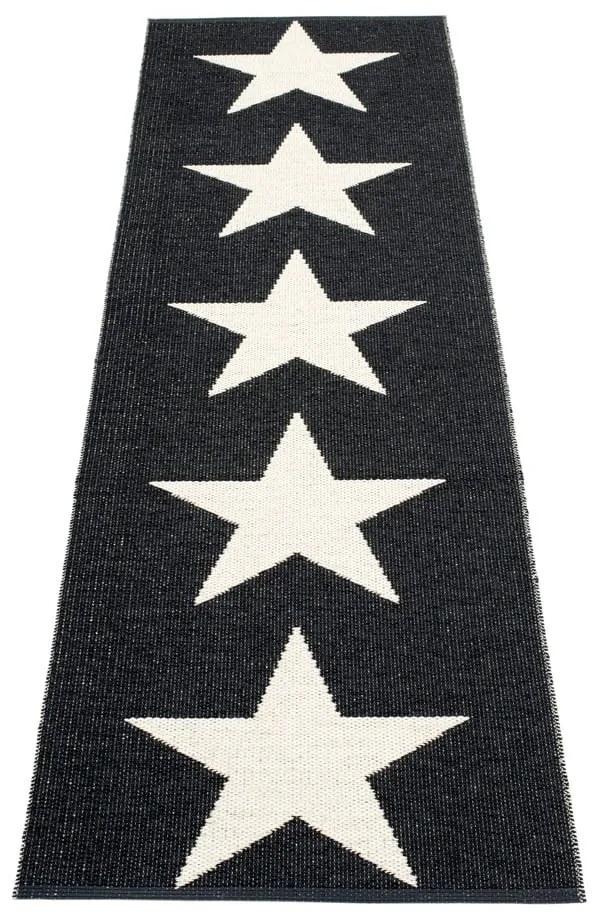 Fekete-fehér kültéri-beltéri futószőnyeg 70x150 cm Viggo Black – Pappelina