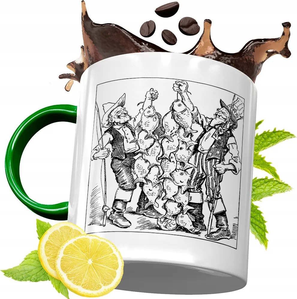 Zöld Bögre Horgászoknak Ajándékba, fényképes nyomattal