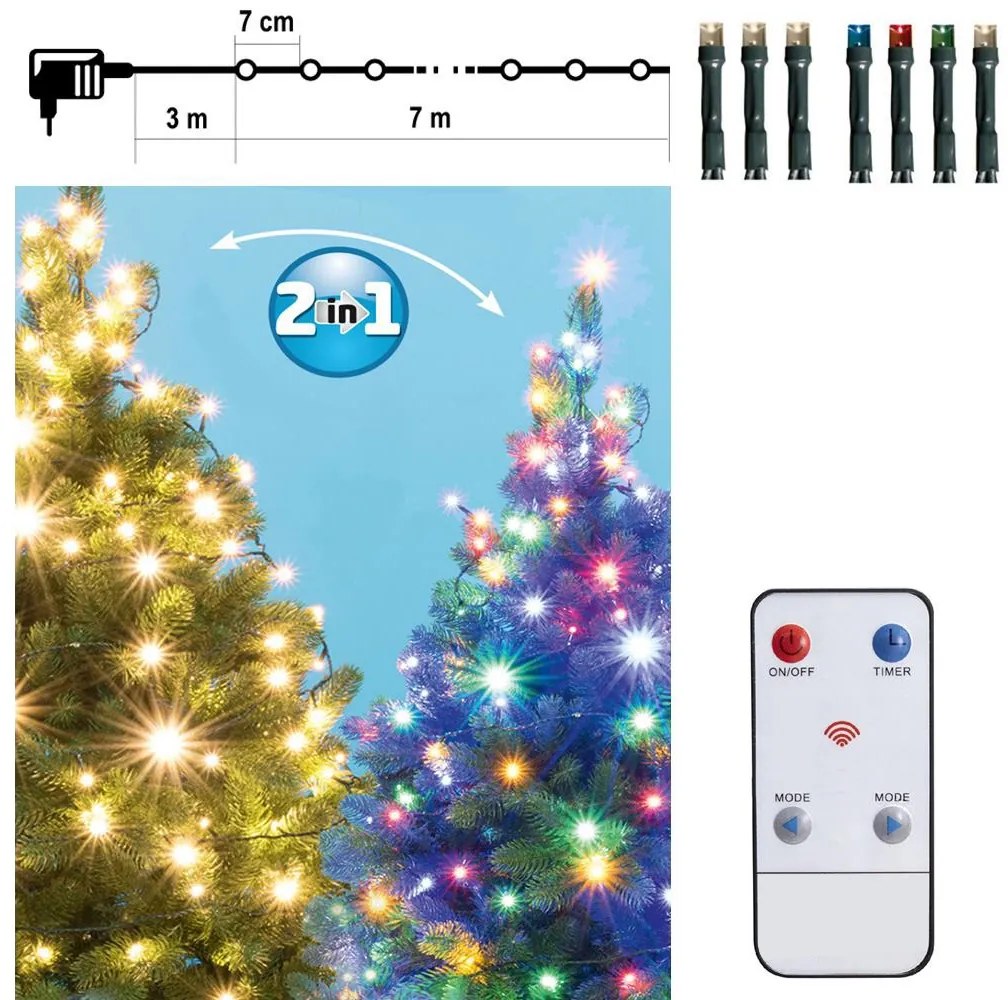 LED Karácsonyi lánc távirányítóval LED/230V IP44