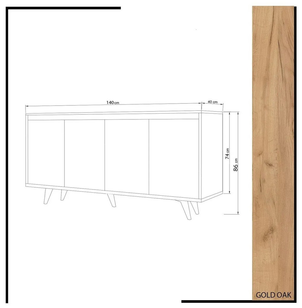 Nossa Oak and White szekrény
