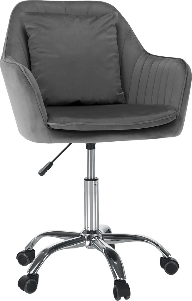 Irodai fotel, szürke Velvet anyag/króm, KLIAN
