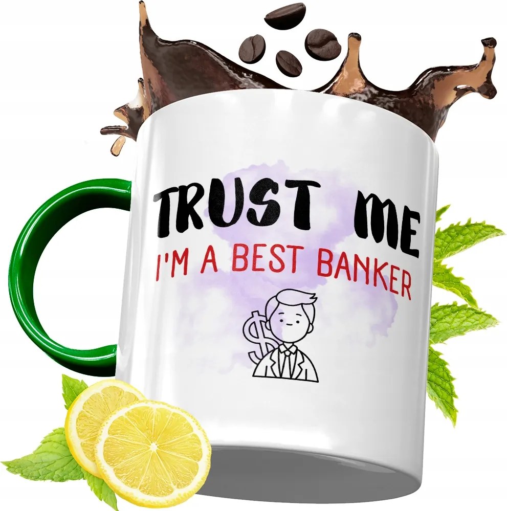 Zöld Bögre Bankárnak Születésnapi Ajándék fényképes nyomtatással