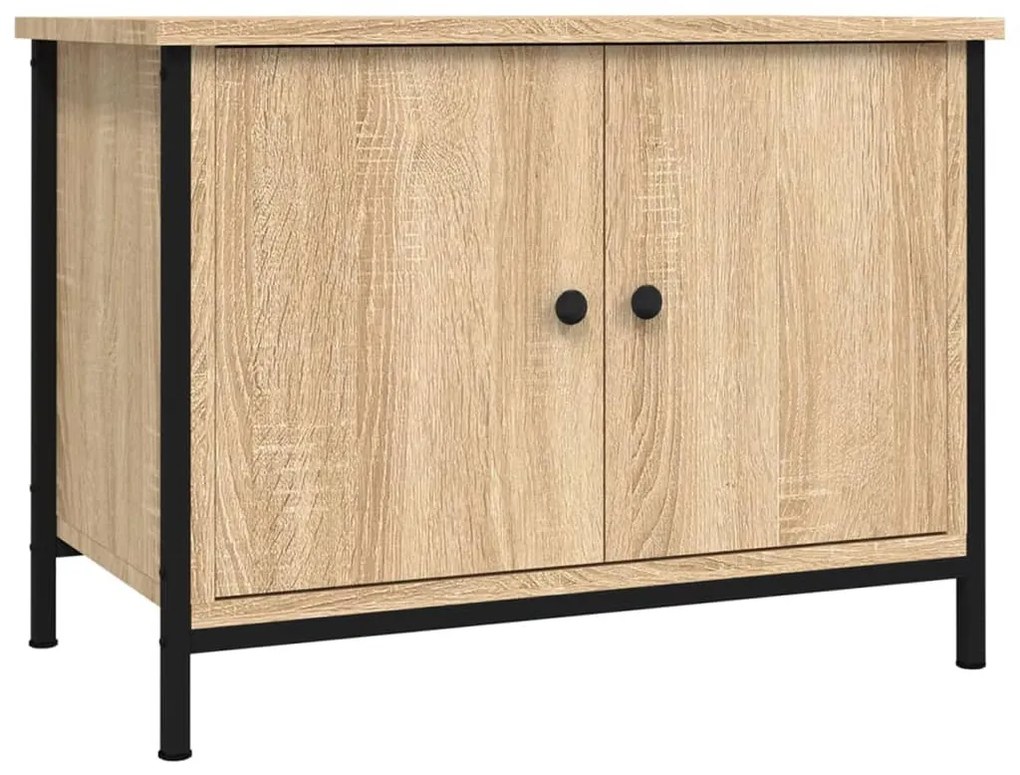 sonoma tölgyfa ajtós TV-szekrény 60 x 35 x 45 cm redőzött fa