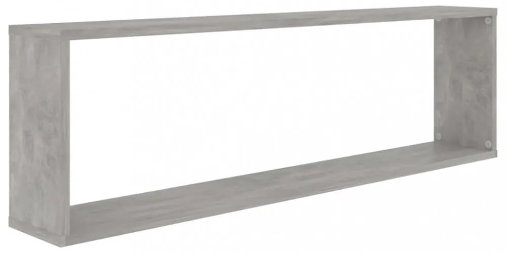 2 db betonszürke szerelt fa fali polc 100 x 15 x 30 cm