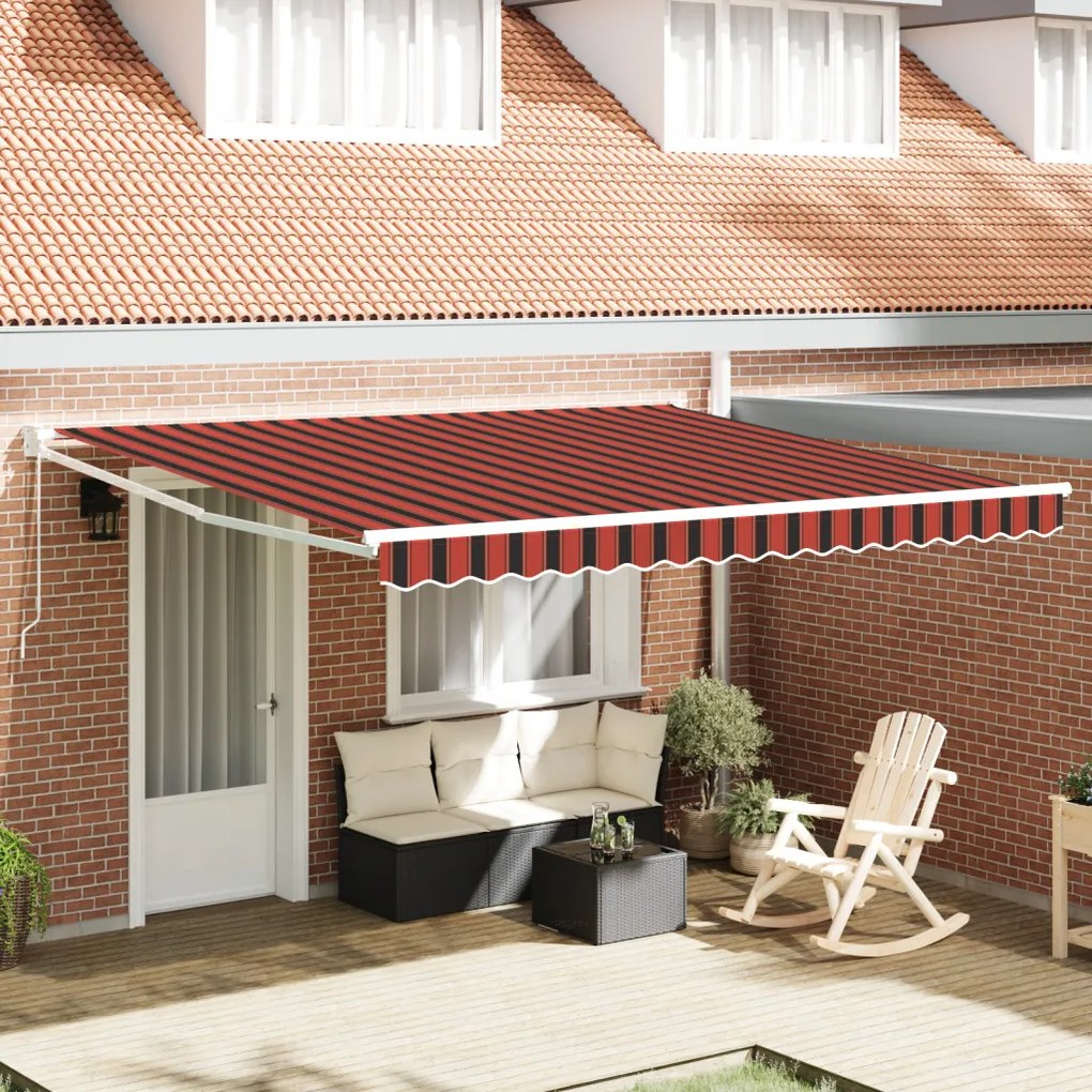 Kézi Húzható Napellenző Narancs és Barna 350x250 cm