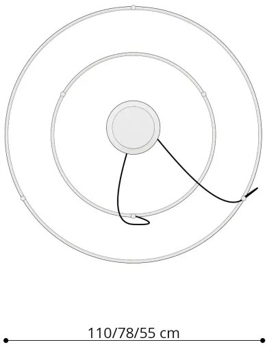 Thoro TH.176 - LED Csillár zsinóron RIO LED/80W/230V CRI90 3000K fehér