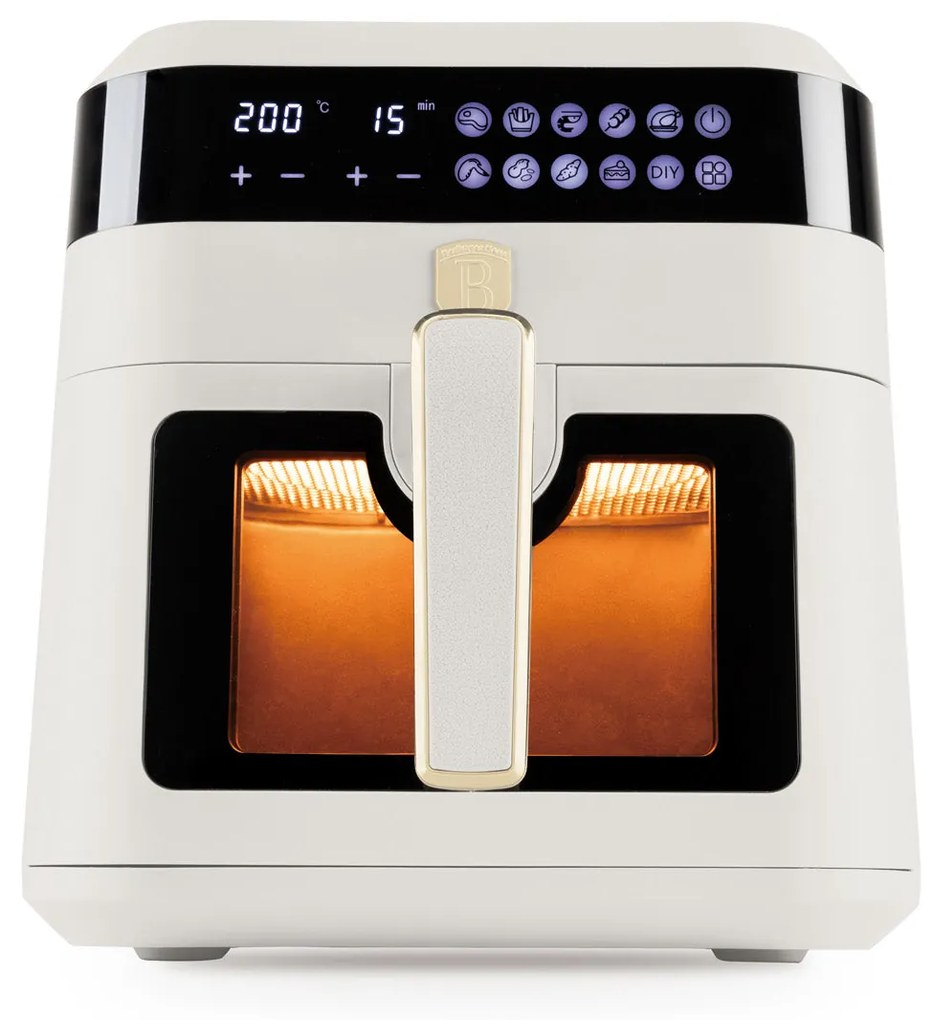 Berlinger Haus XL AirFryer 6,3 L átlátszó ablakkal matt krém