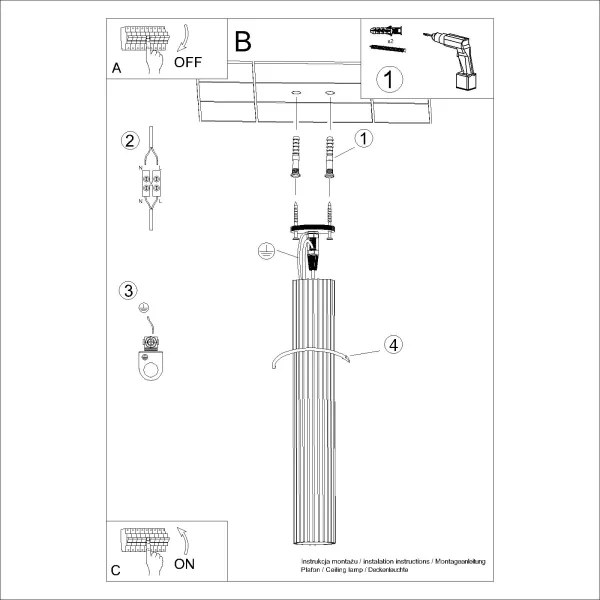 Sollux SL.1553 - Spotlámpa KARBON 1xGU10/10W/230V 60 cm arany