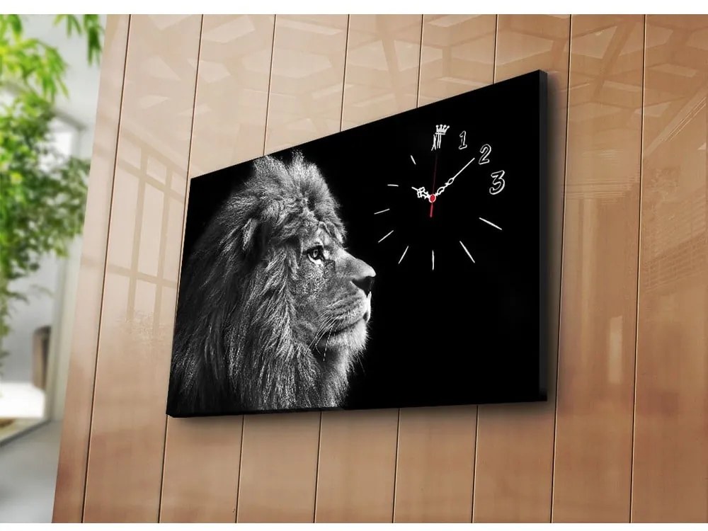 Lion dekoratív falióra, 45 x 70 cm