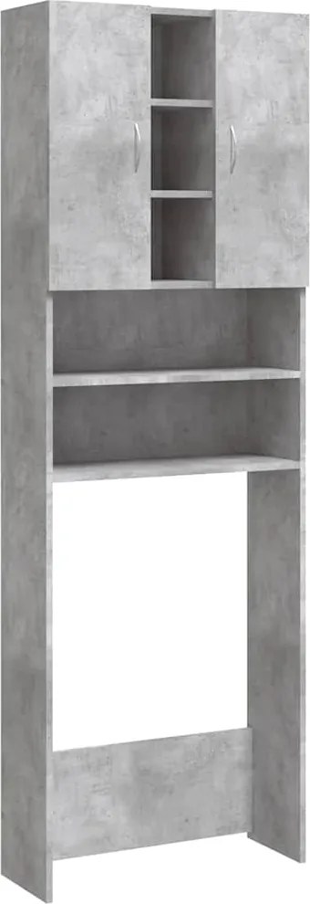 vidaXL betonszürke mosógépszekrény 64 x 25,5 x 190 cm