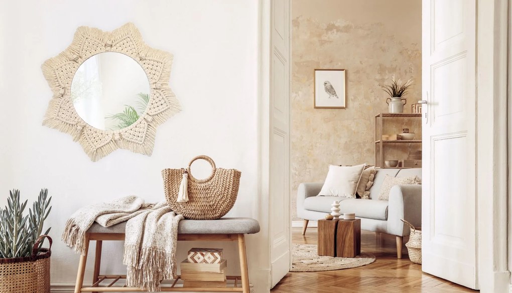 Boho fali tükör 53CM 322048