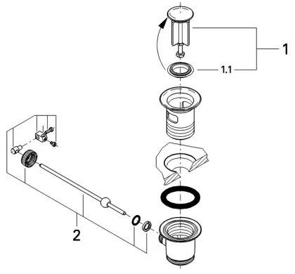 GROHE 28910000 - Lefolyó garnitúra 1 14” fényes króm
