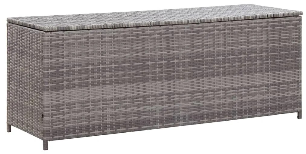 vidaXL szürke polyrattan kerti tárolóláda 150 x 50 x 60 cm