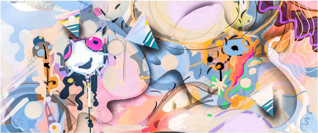 Kép - mesebeli absztrakció (120x50 cm)