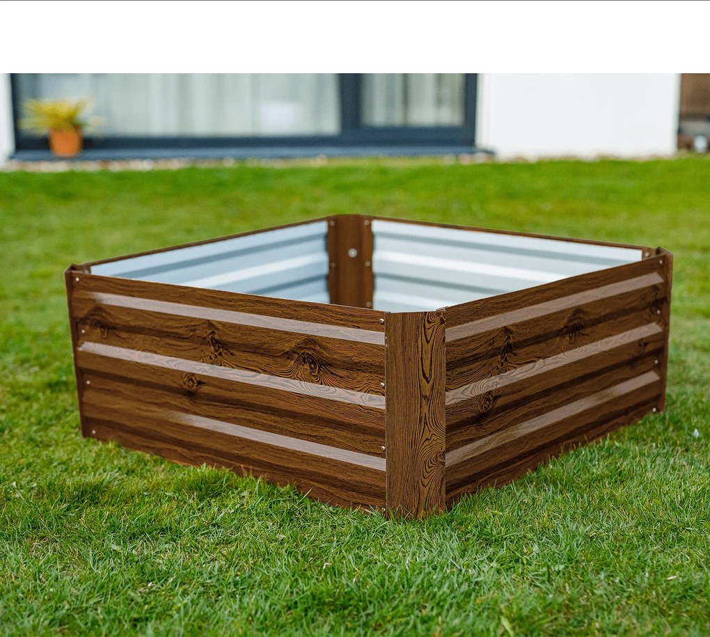 Magasított virágágy, barna, acél, NONKY TYP 3