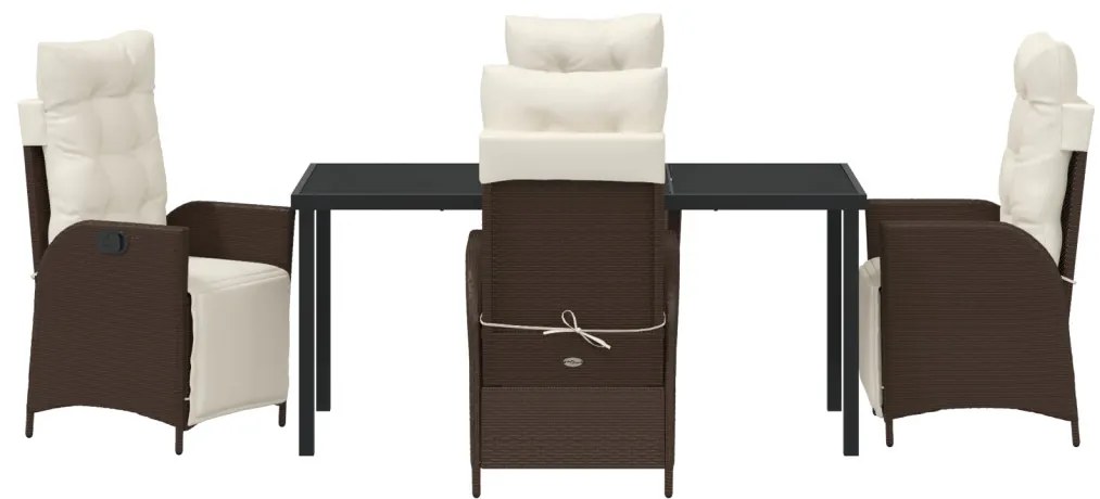 5 részes kert étkező szett Barna poly rattan